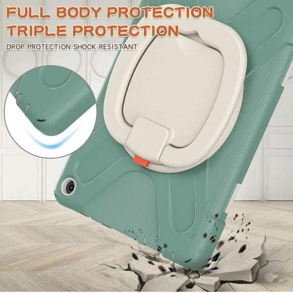 360° Rotating Portable Travel Kids Rugged Stand Carrying Case Fire HD 10 Tablet